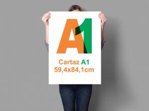 Cartaz A1 59,4X84 PLOTTER UV / COUCHE 210g / 4X0 COUCHE 210g - PLOTTER PAPEL 66X96 / ÁREA IMPRESSÃO 59,4X84 4X0  CORTE RETO 