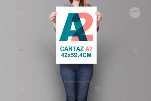 Cartaz A2 42X59,4 OFFSET / COUCHE 150G / 4X0 COUCHE 150G - OFFSET PAPEL 44X64 / ÁREA IMPRESSÃO 42X59,4 4X0  CORTE RETO 